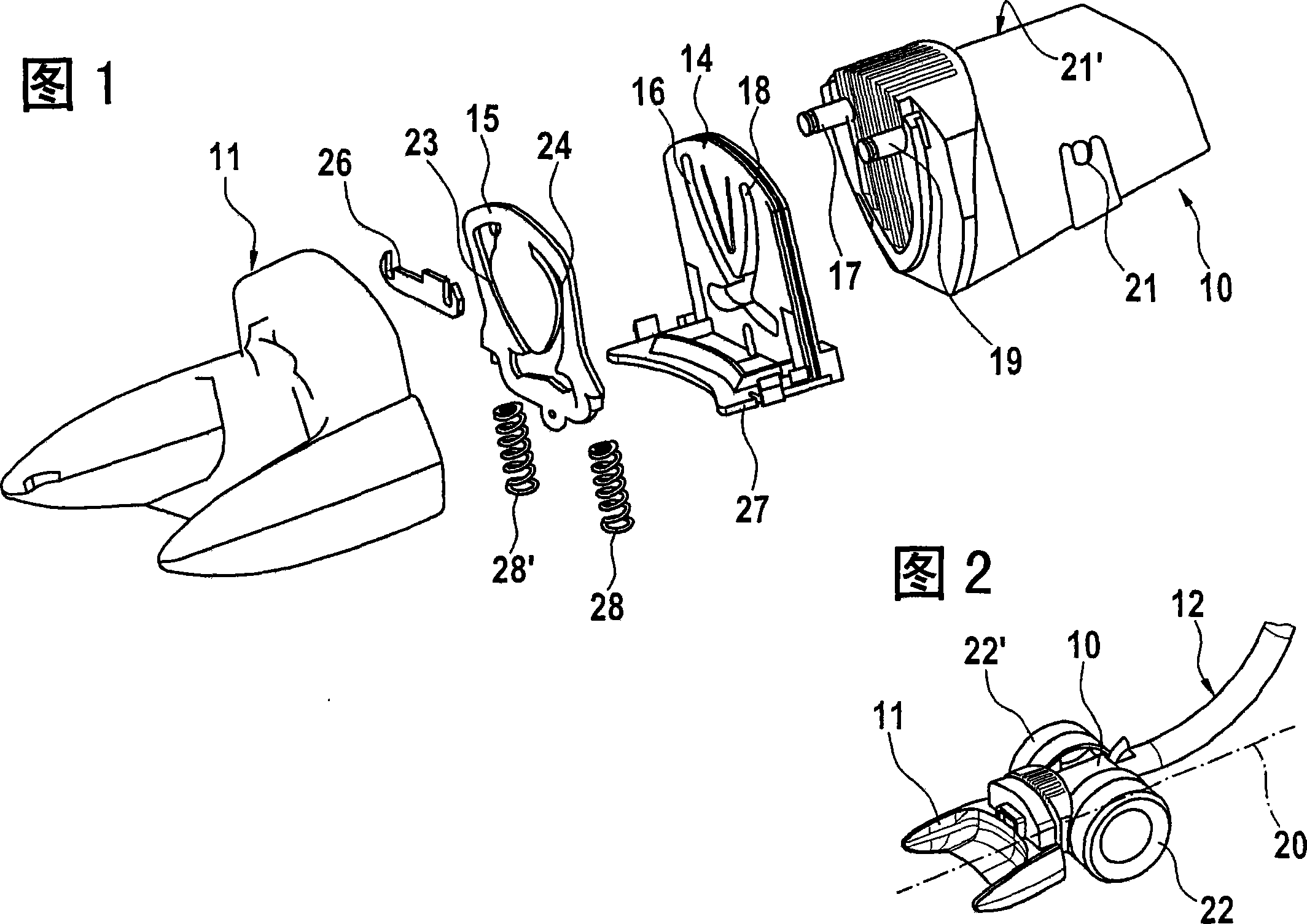 Hand-operated electrical machine tool and coupler for a hand-operated electrical machine tool