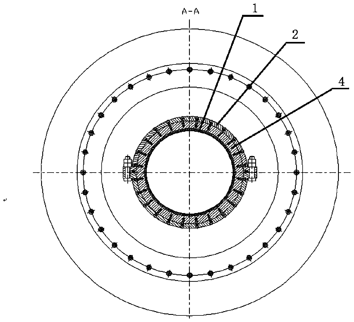 Nozzle throat section with annular reinforcing ribs