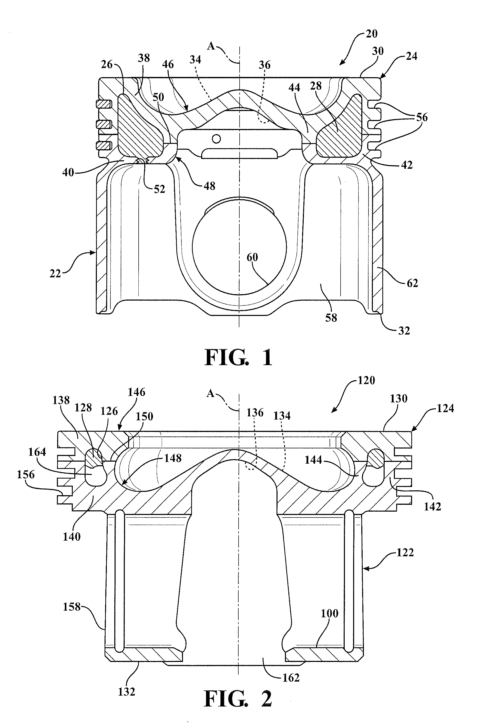 Steel piston with filled gallery