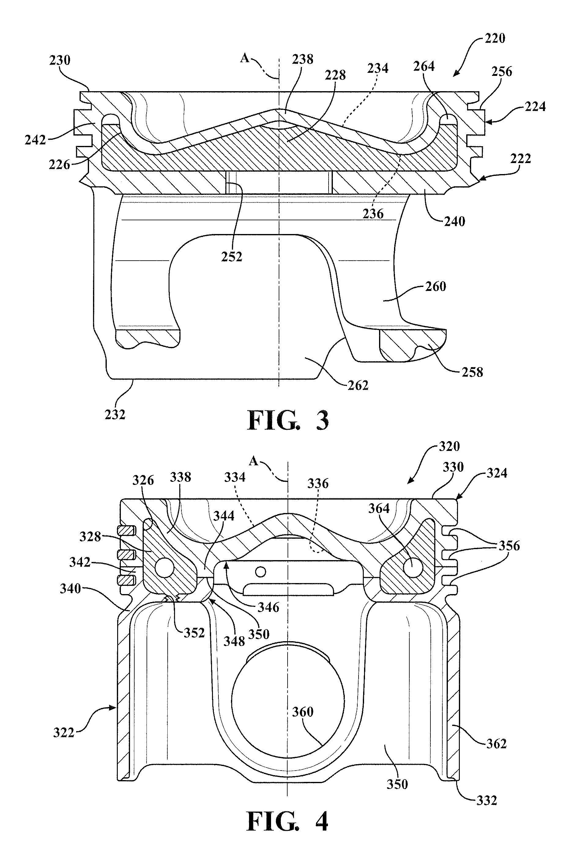 Steel piston with filled gallery