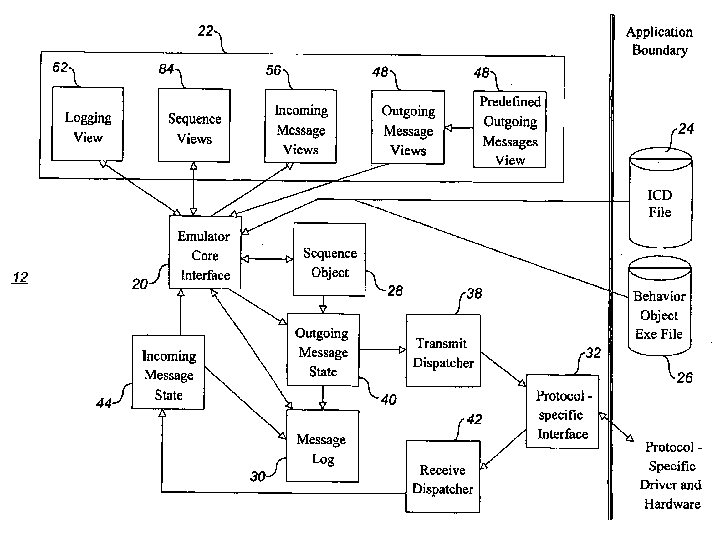 Universal system component emulator with human readable output