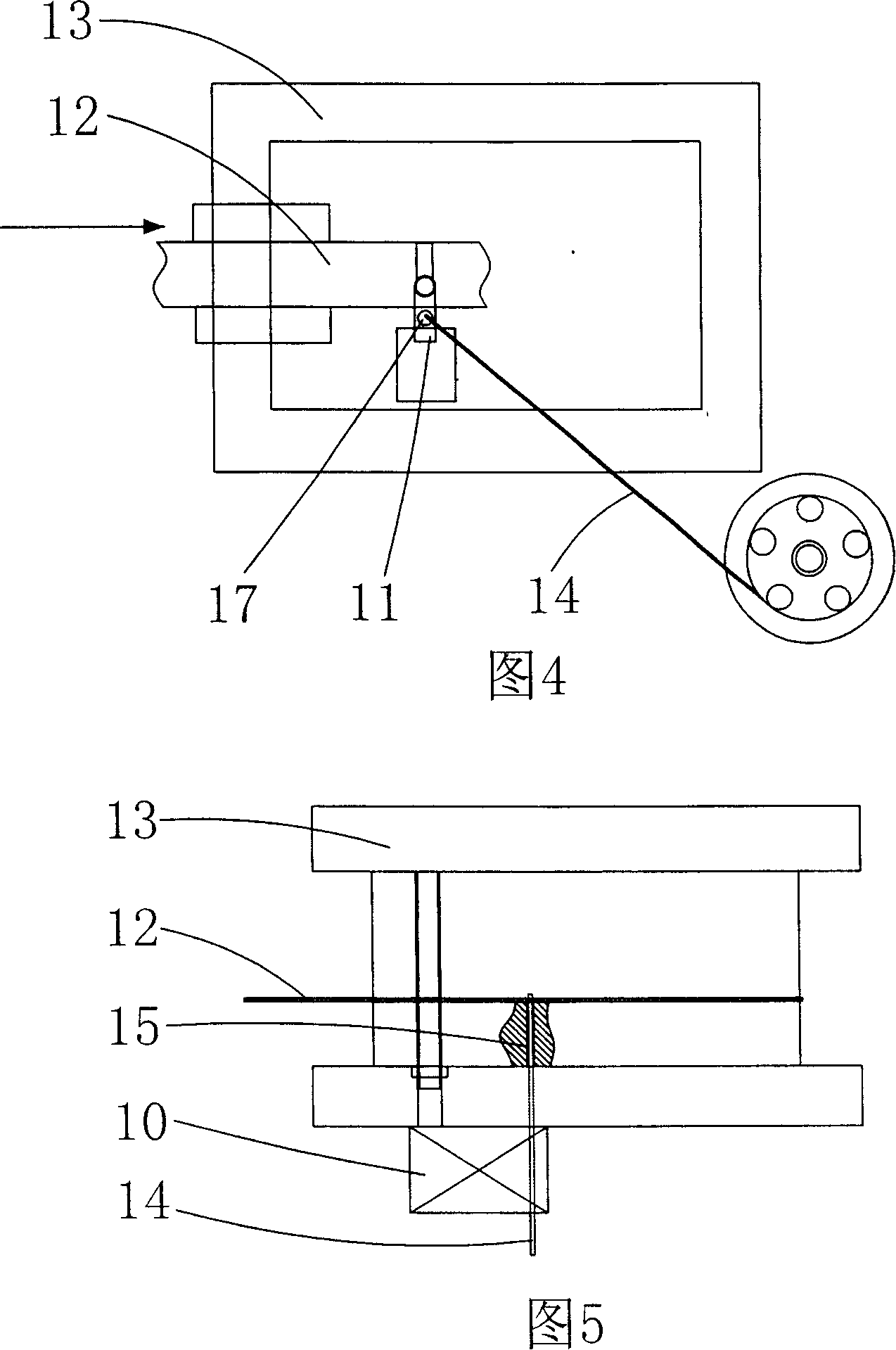 Thread feeding automatic riveting stamping technology