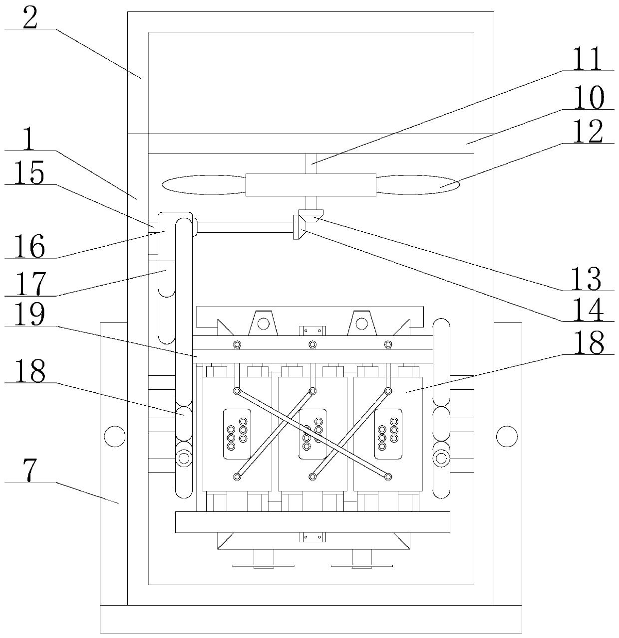 Dry-type transformer capable of quickly cooling for high-rise building