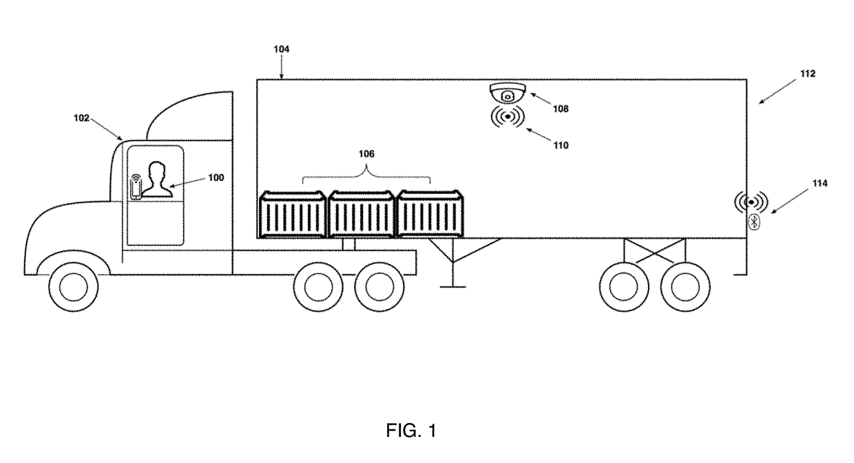 Portable electronic wireless lock for efficiently managing and assuring the safety, quality and security of goods stored within a truck, tractor or trailer transported via a roadway