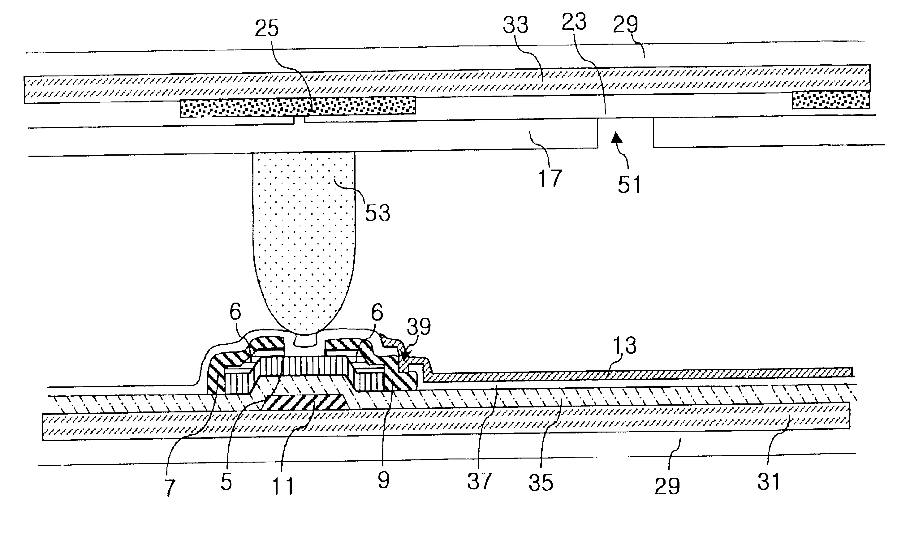 Multi-domain liquid crystal display device with particular dielectric structures