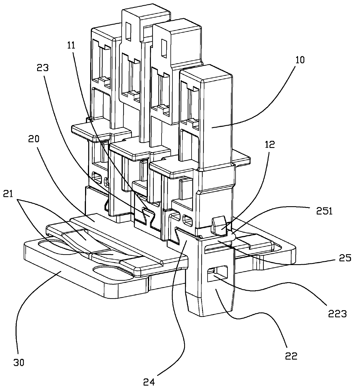 Split contact support and contactor