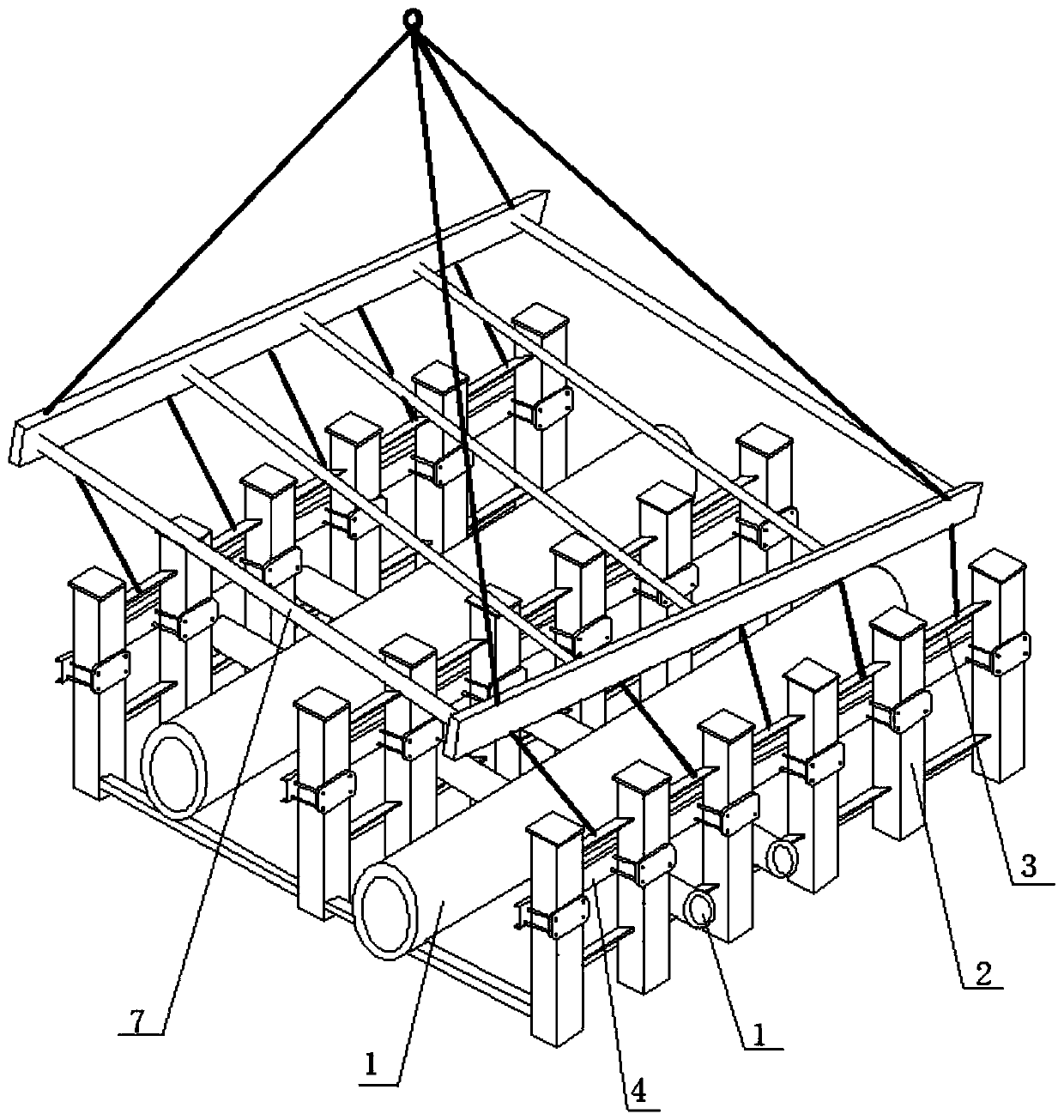 Hoisting method for deck piping system unit module