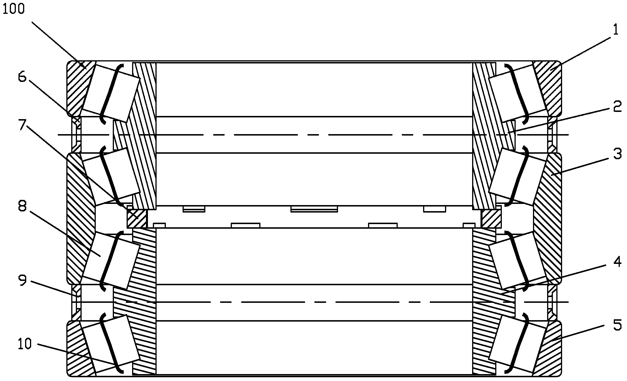 Method for adjusting working clearances of antifriction bearings of rolling device of seamless steel tube cold rolling mill