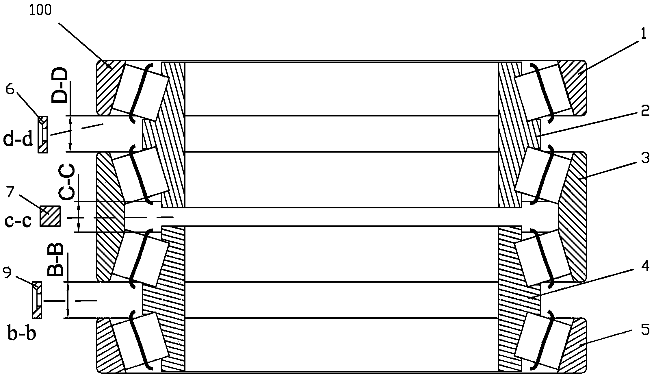 Method for adjusting working clearances of antifriction bearings of rolling device of seamless steel tube cold rolling mill