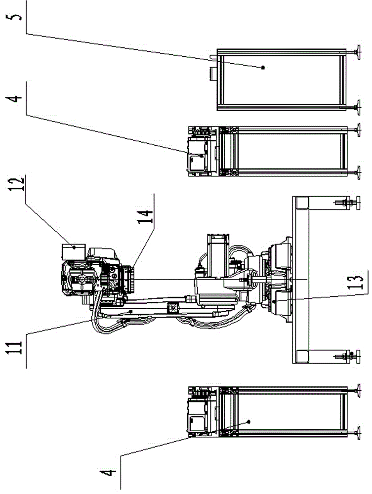 Electric energy meter robot feeding and discharging system and working process thereof