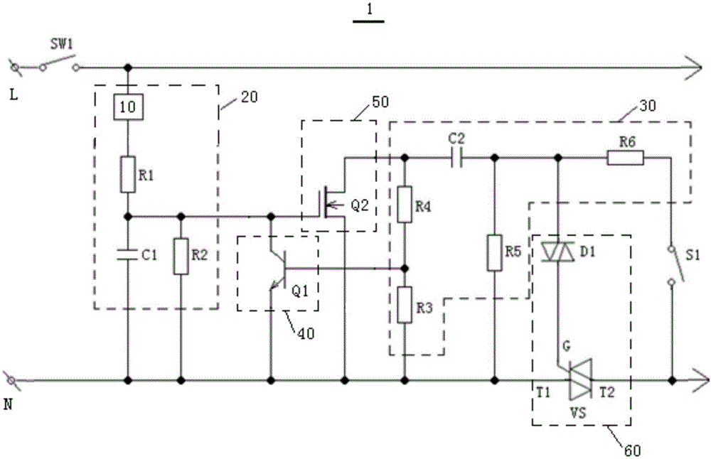 Non-arc power-off protection switch control circuit