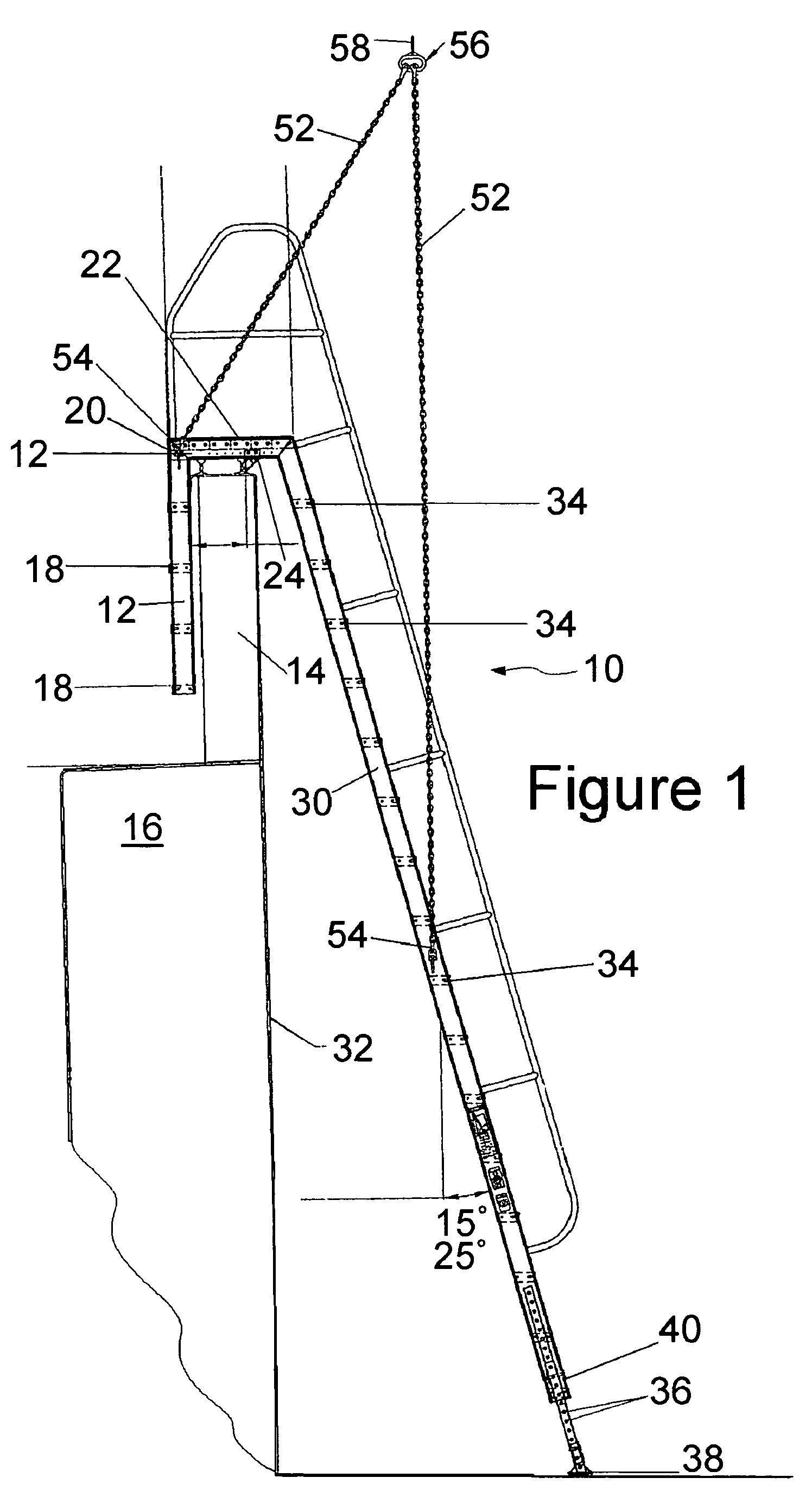 Portable barge access ladder