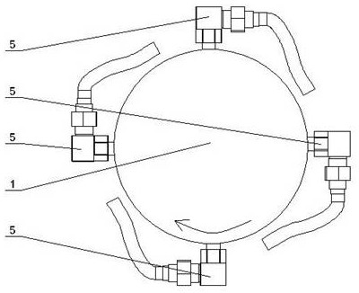 Open type rotating oil station with annular breathing pipes