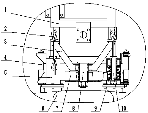 Suspension type single track vehicle traction suspension device applied to large ramp and method