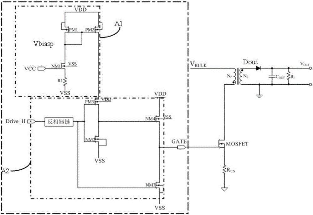 Soft driving method of power MOSFET and circuit