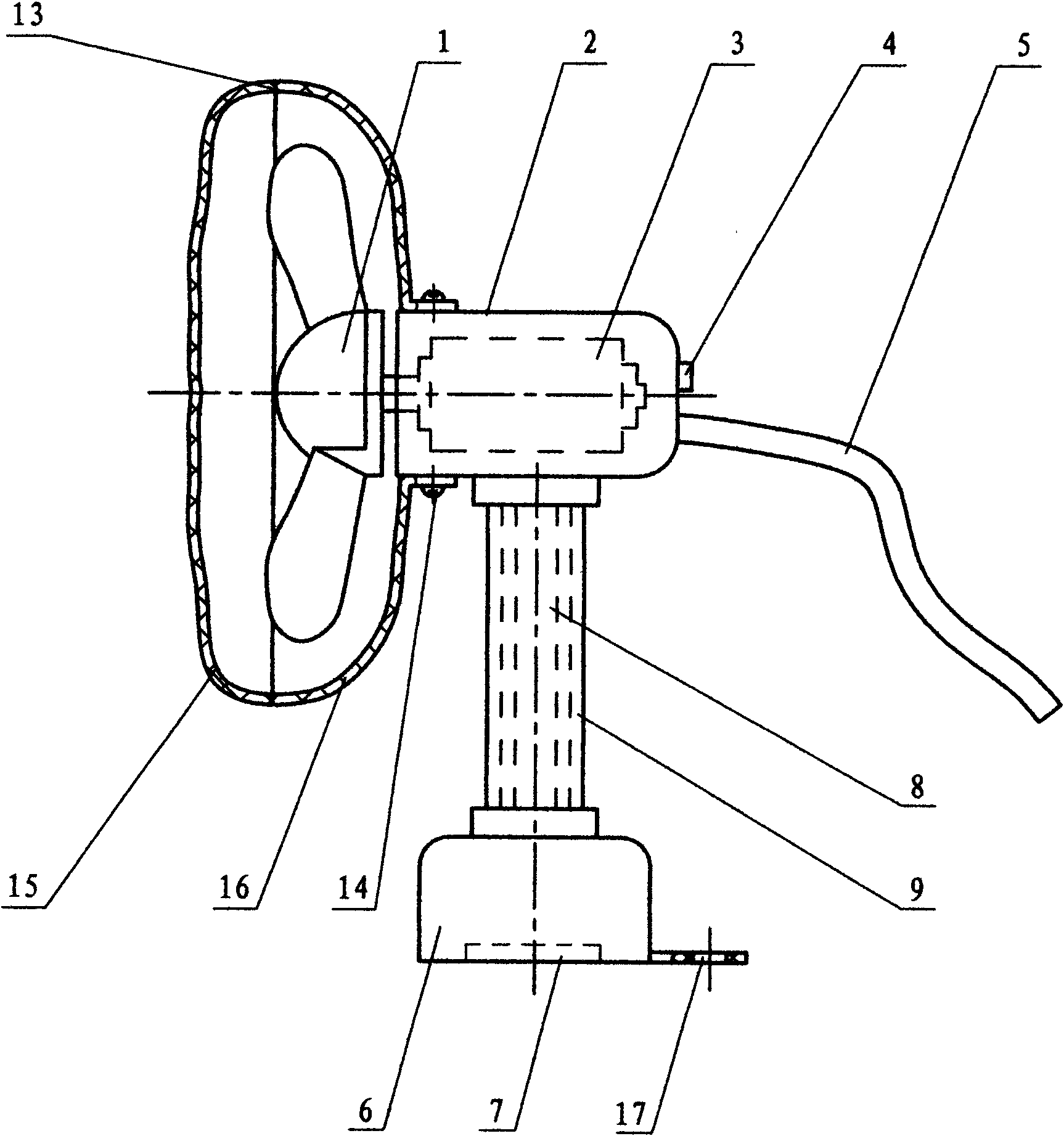 Electric fan for sewing machine