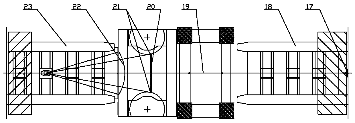 Method for detecting centering degree of vertical roll by adopting laser infrared gradienter