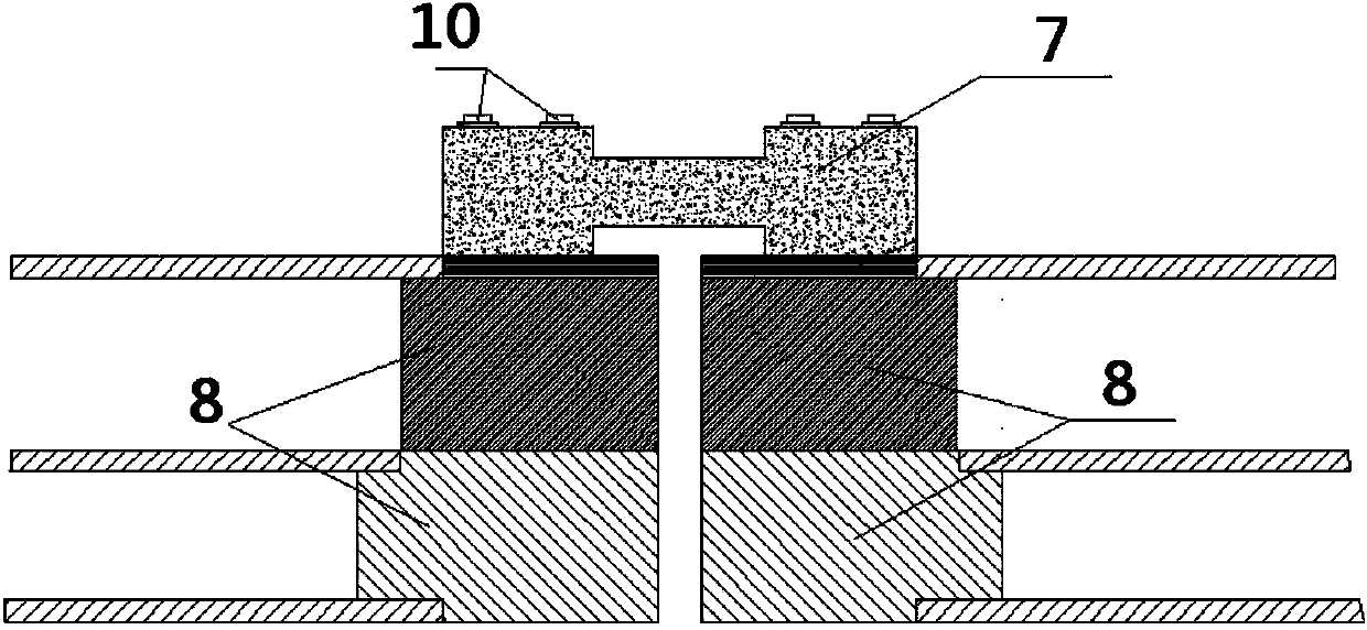 Sectional wave load testing model for air cushion vehicle