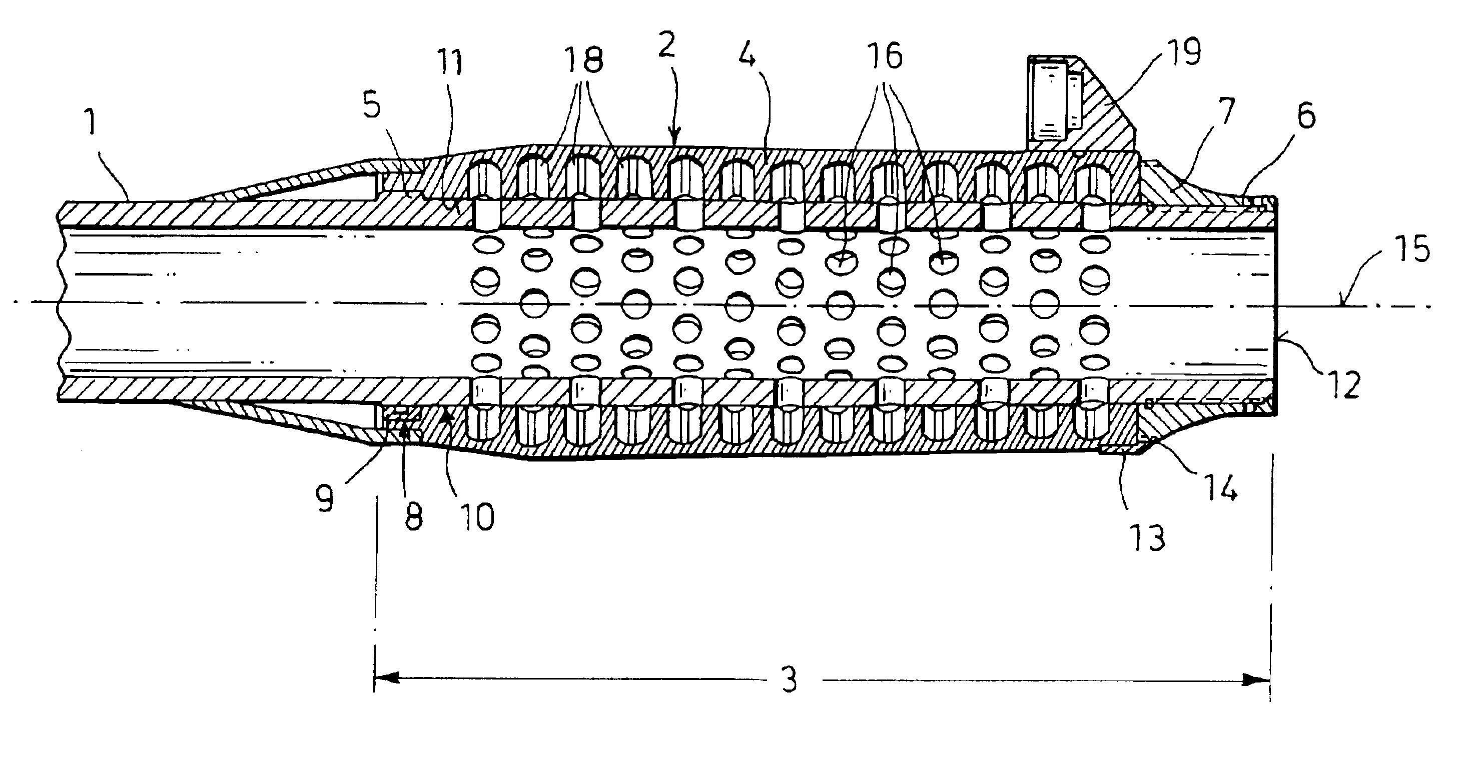 Gun barrel having a muzzle brake