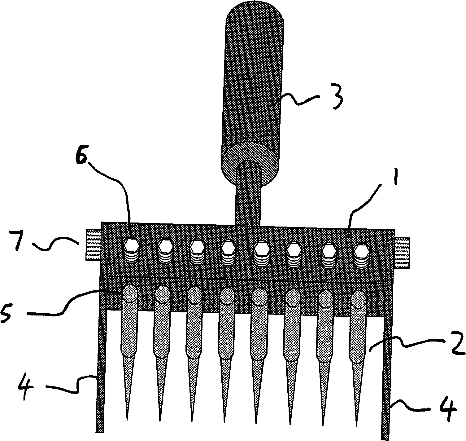 Mechanical damaging device for cell damage processing