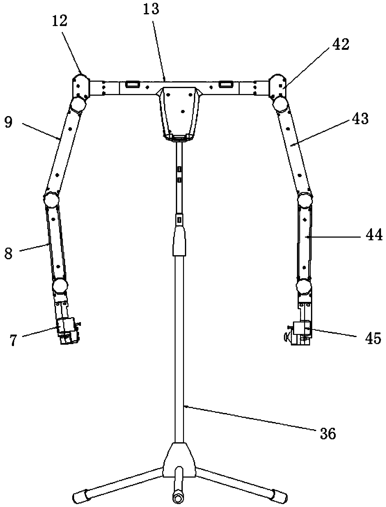 Easy-to-wear multi-connecting-rod structure teleoperation controller assisted by stereoscopic vision