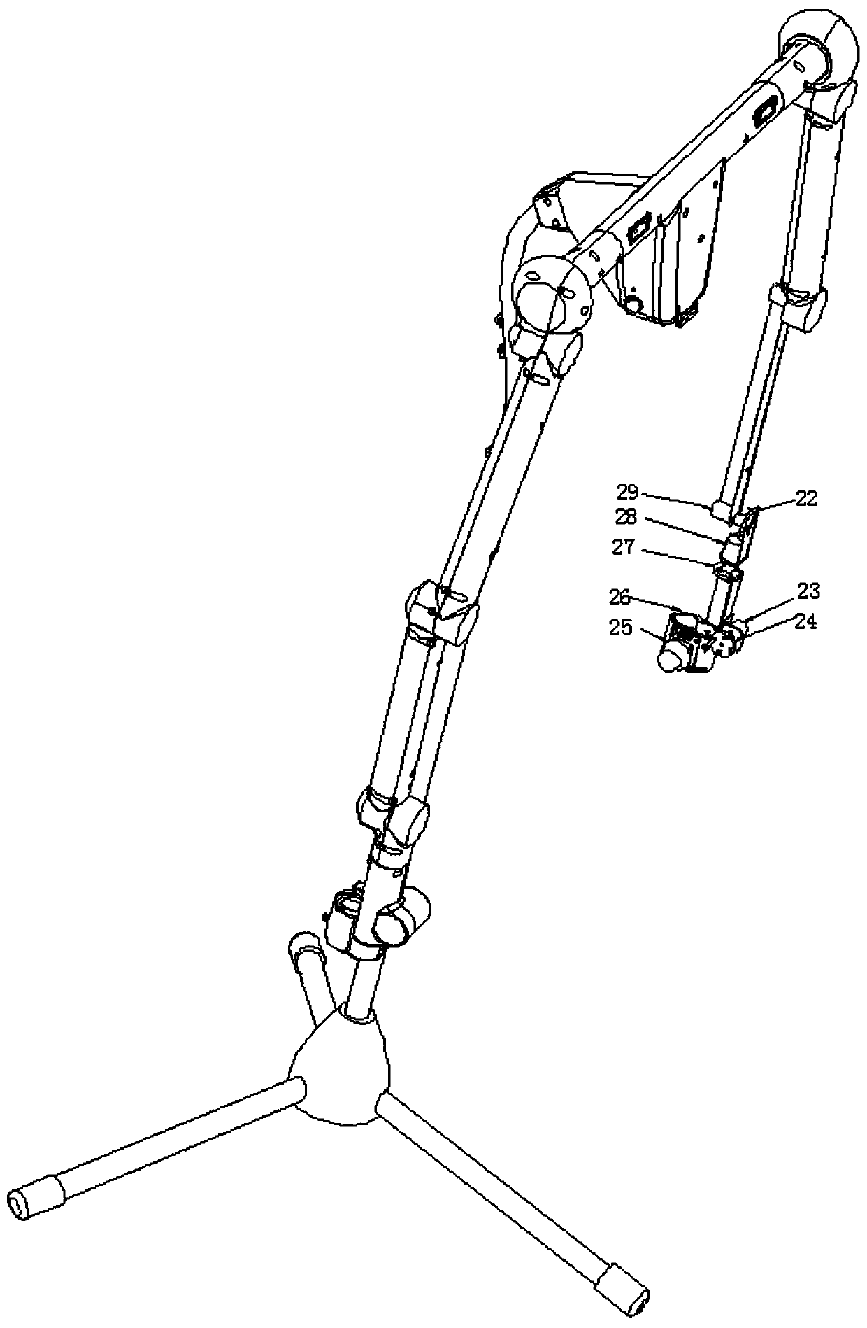 Easy-to-wear multi-connecting-rod structure teleoperation controller assisted by stereoscopic vision