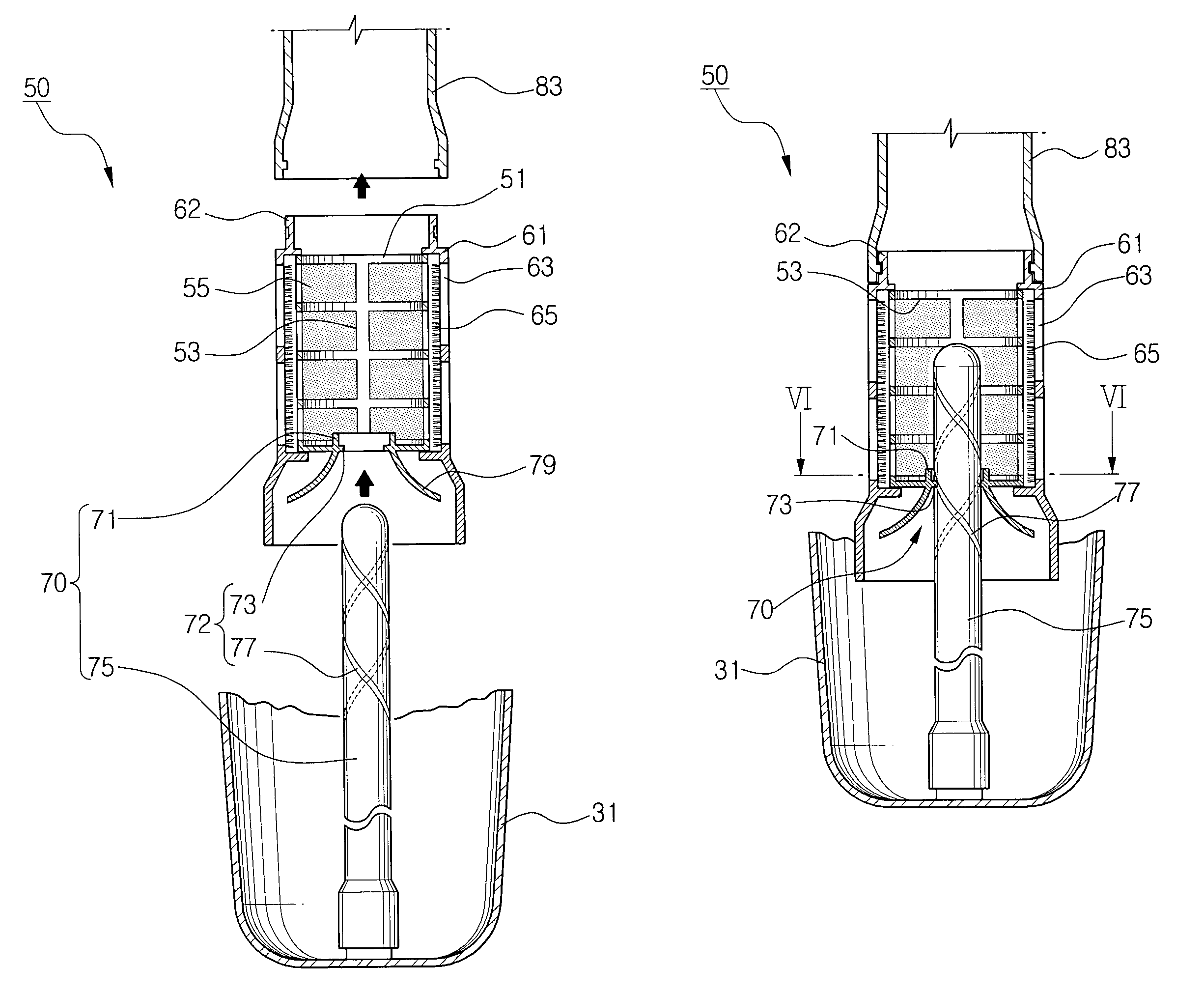 Filter assembly for cyclone type dust collecting apparatus of a vacuum cleaner