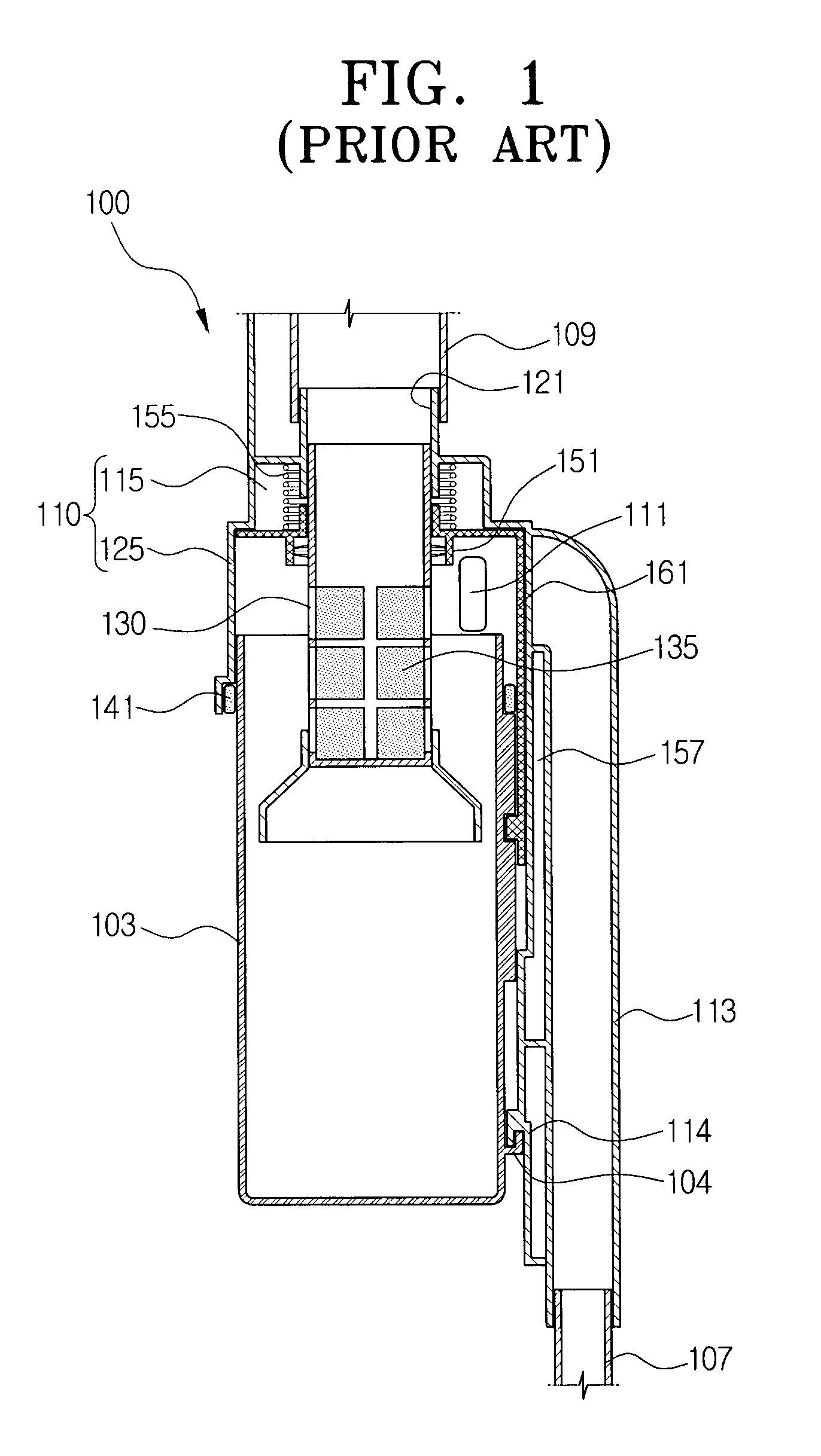 Filter assembly for cyclone type dust collecting apparatus of a vacuum cleaner