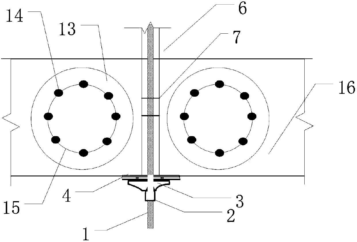 Composite material pile-anchor supporting method