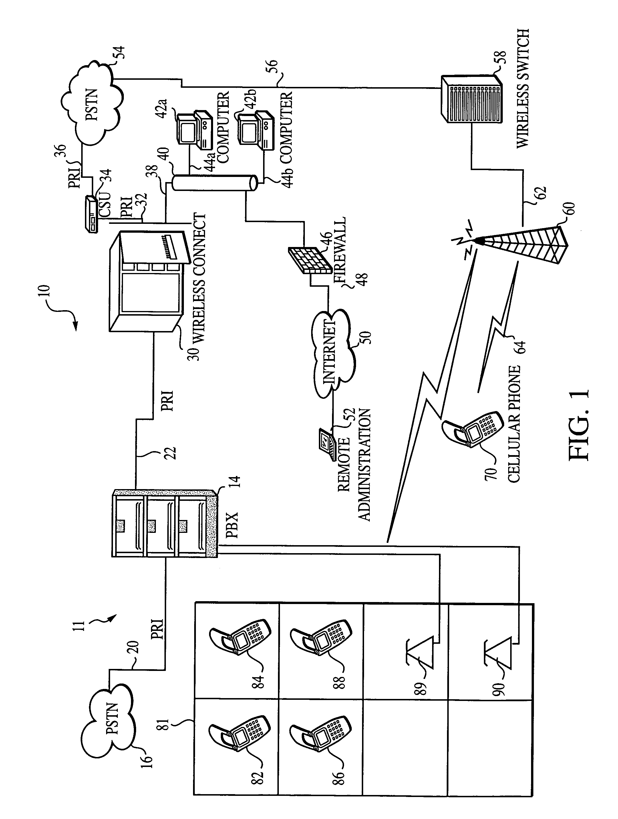 Method and apparatus for communicating via virtual office telephone extensions