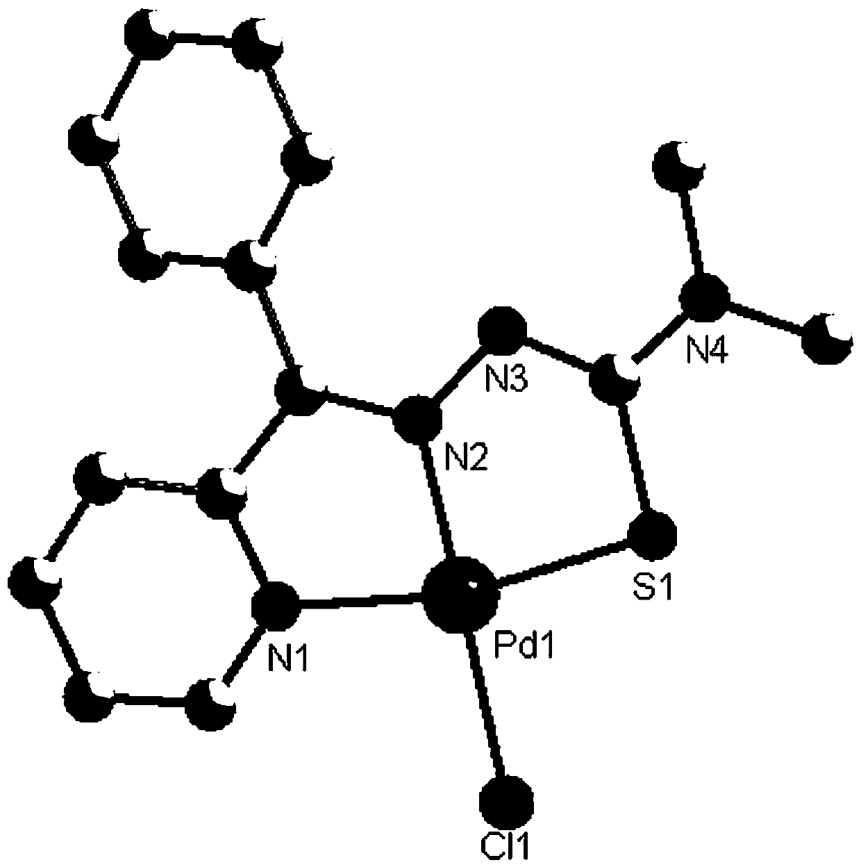 Palladium complexes of 2-benzoylpyridine thiosemicarbazone and synthesis method thereof