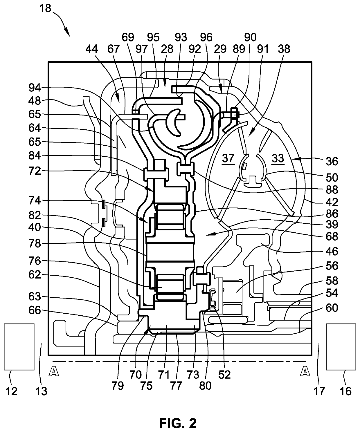 Torque converter assemblies with integrated planetary-type torsional vibration dampers