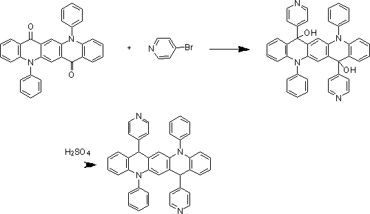 Organic electroluminescence material containing quinacridone and preparation method thereof