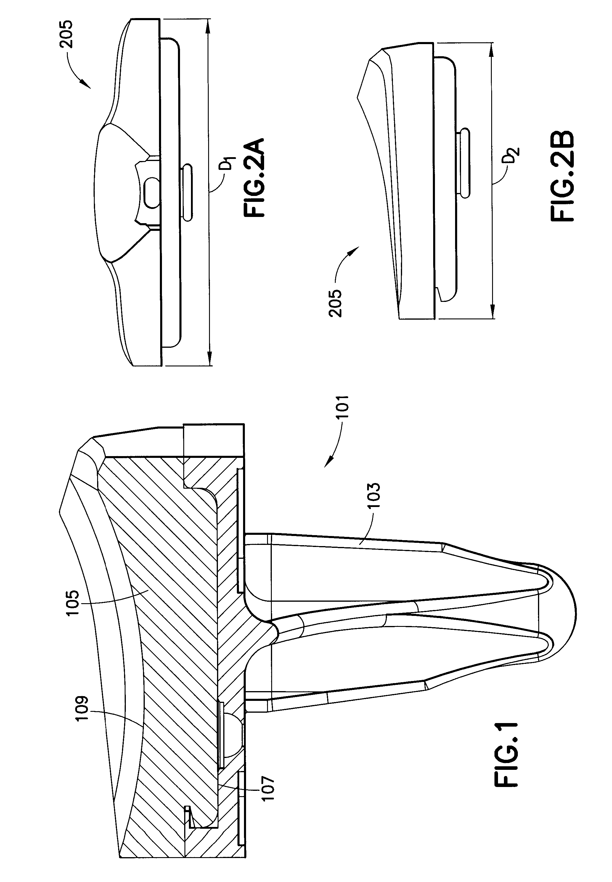 Knee prosthesis system with at least a first tibial portion element (a tibial insert or tibial trial) and a second tibial portion element (a tibial insert or tibial trial), wherein each of the first tibial portion element and the second tibial portion element has a different slope