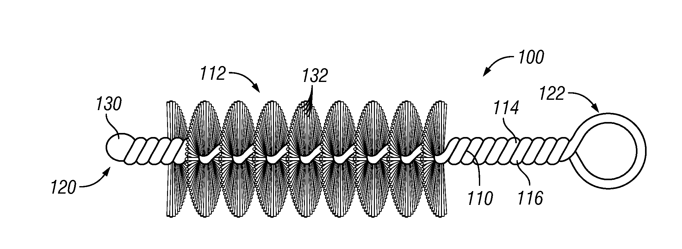 Homogeneous core wire protective cleaning tip