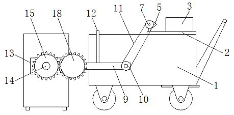 Garbage dumping device for sweeper