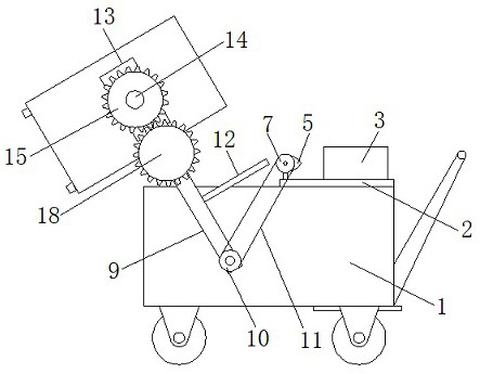 Garbage dumping device for sweeper