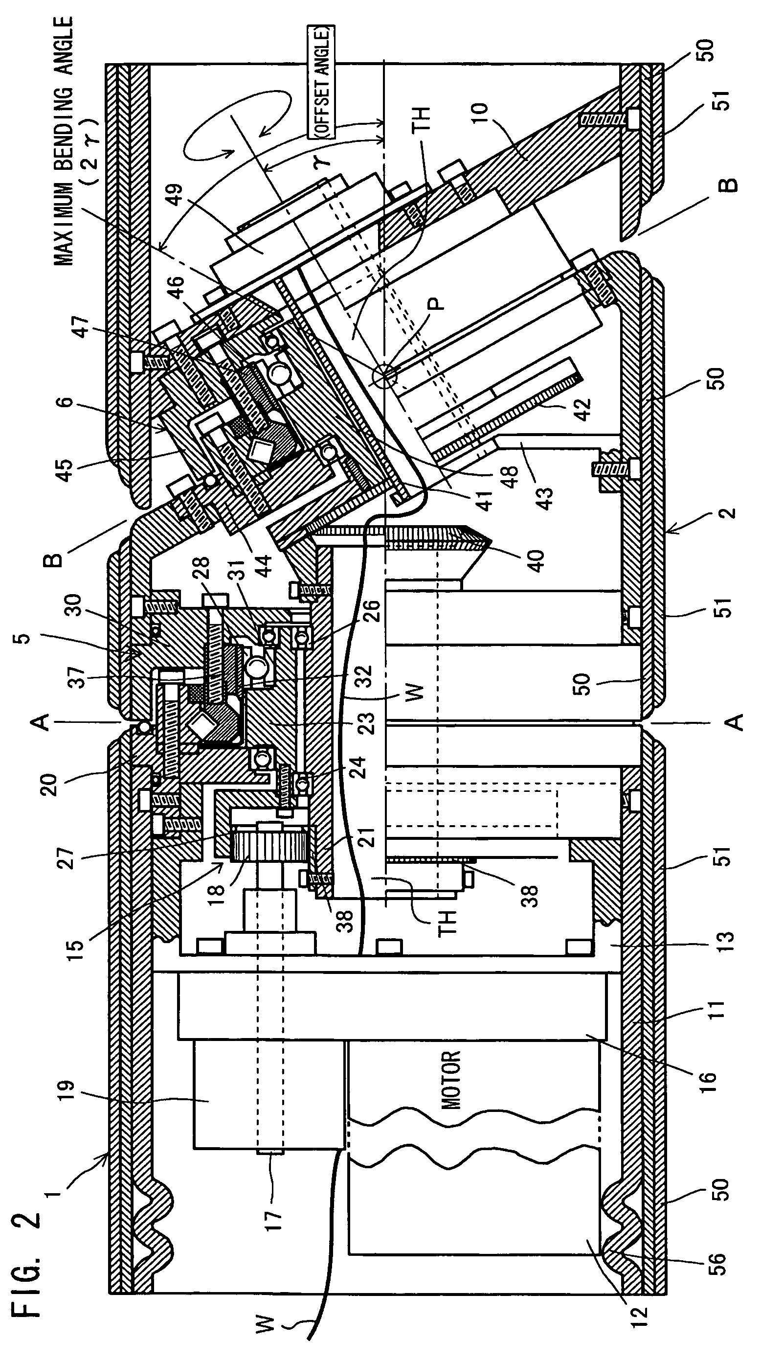 Offset rotary joint unit equipped with rotation correction mechanism