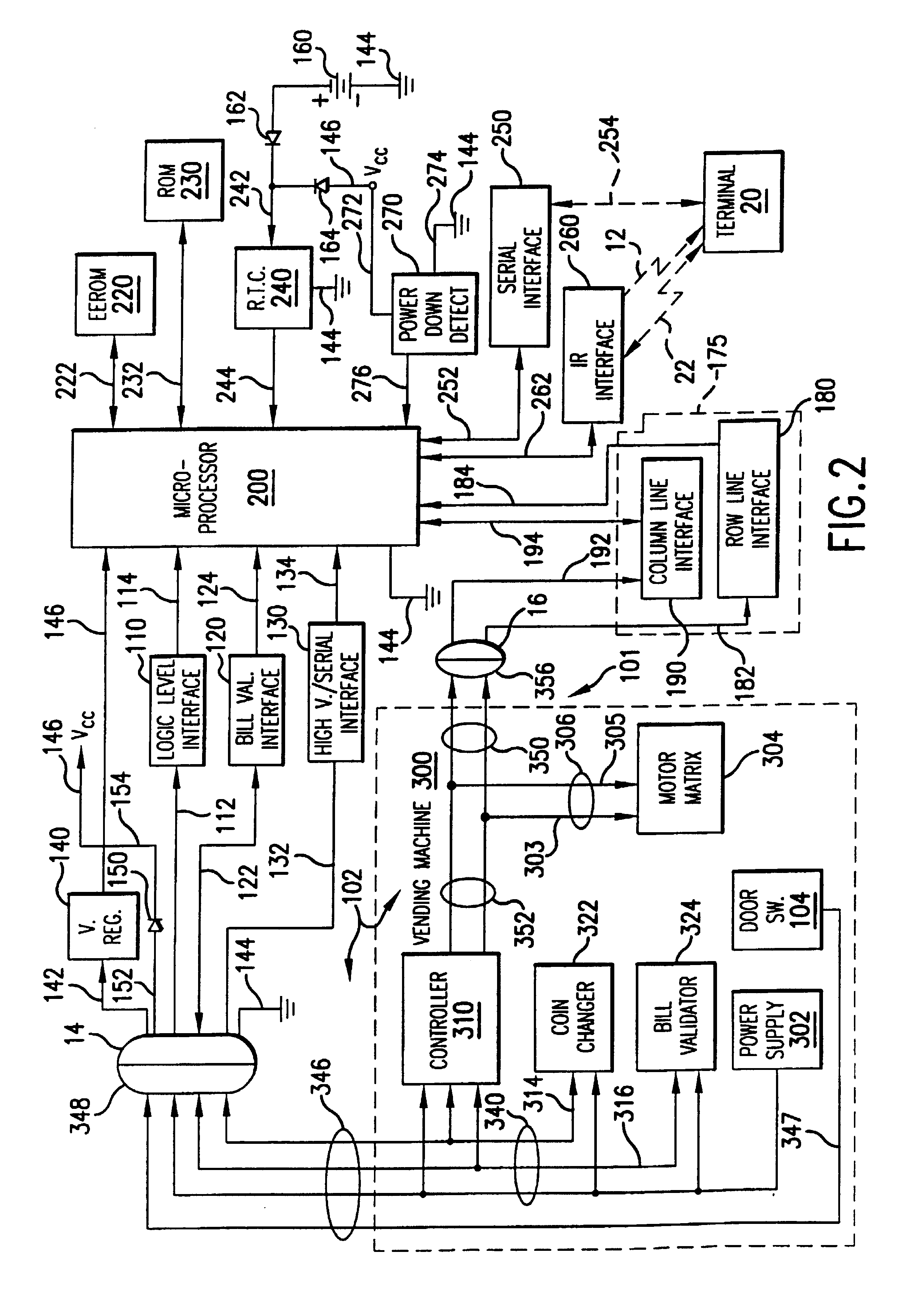 Vending machine audit monitoring system with matrix interface