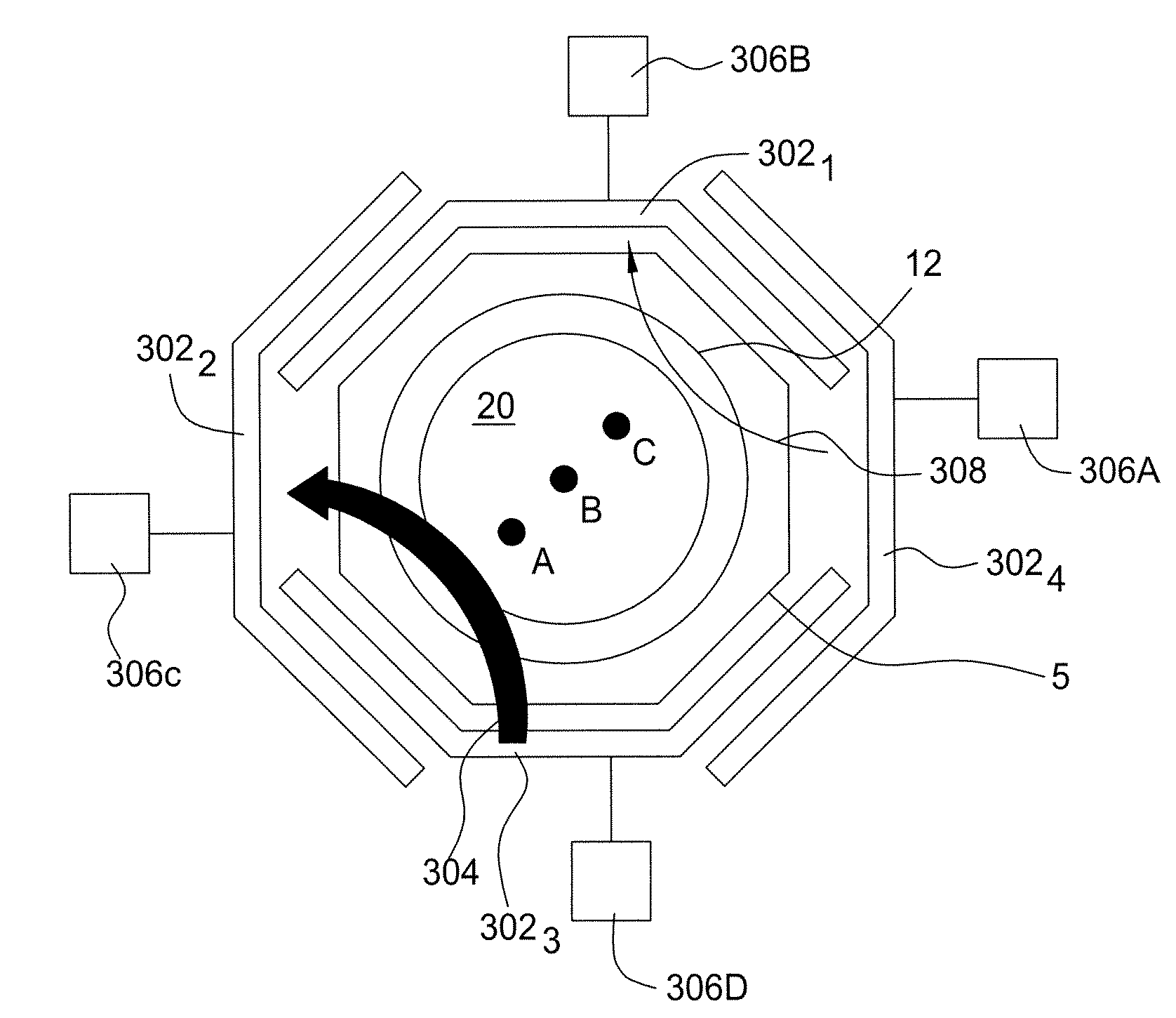 Method and apparatus for shaping a magnetic field in a magnetic field-enhanced plasma reactor