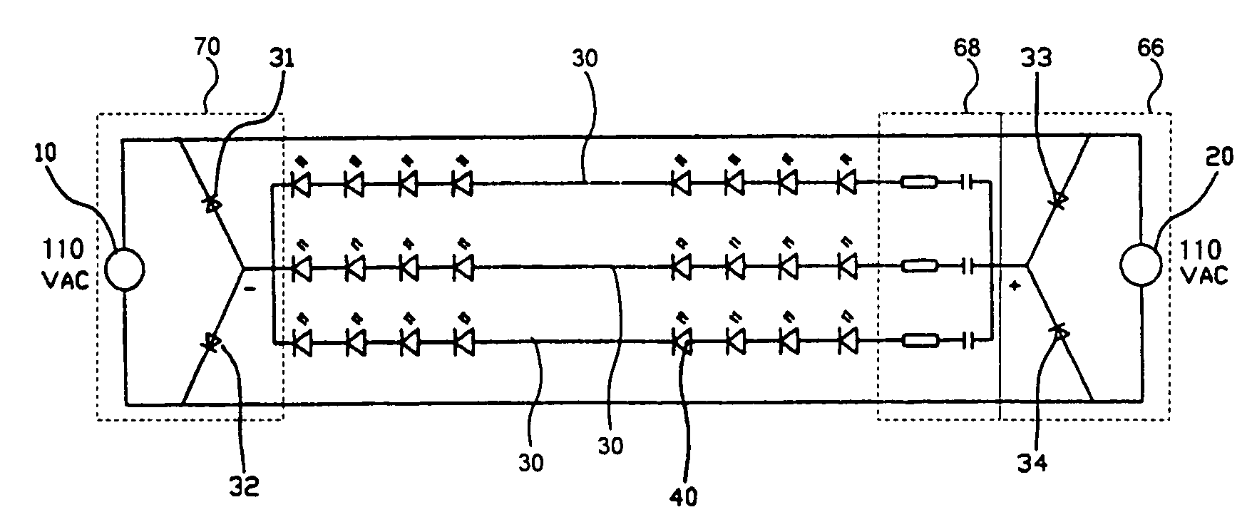 Structure for LED lighting chain