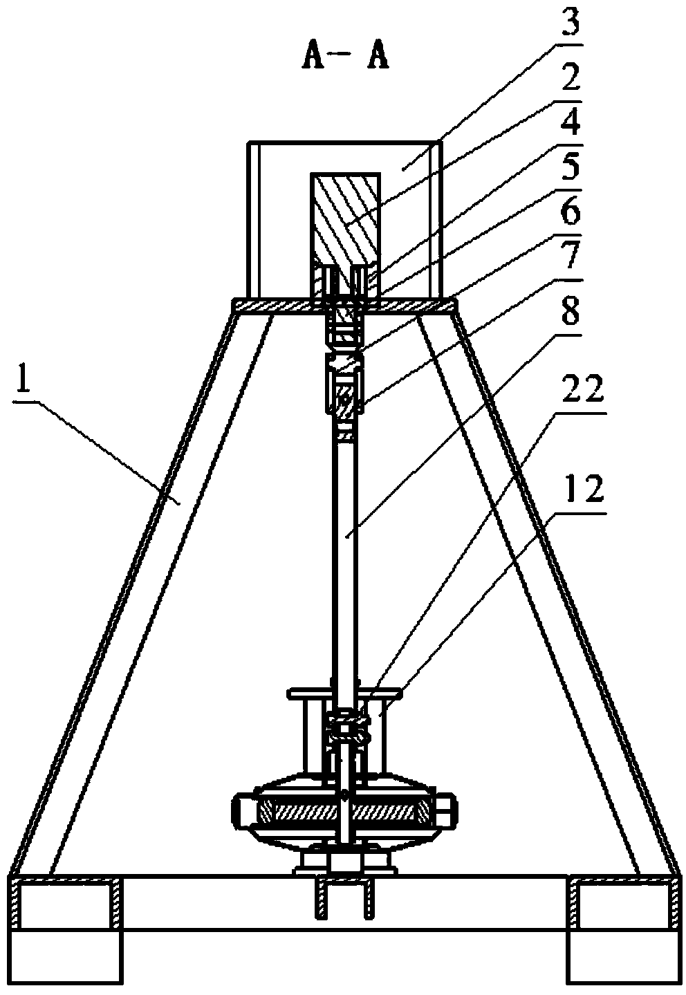 Acceleration wear simulation testing device for fastening bolt of suspension rod of ceiling fan