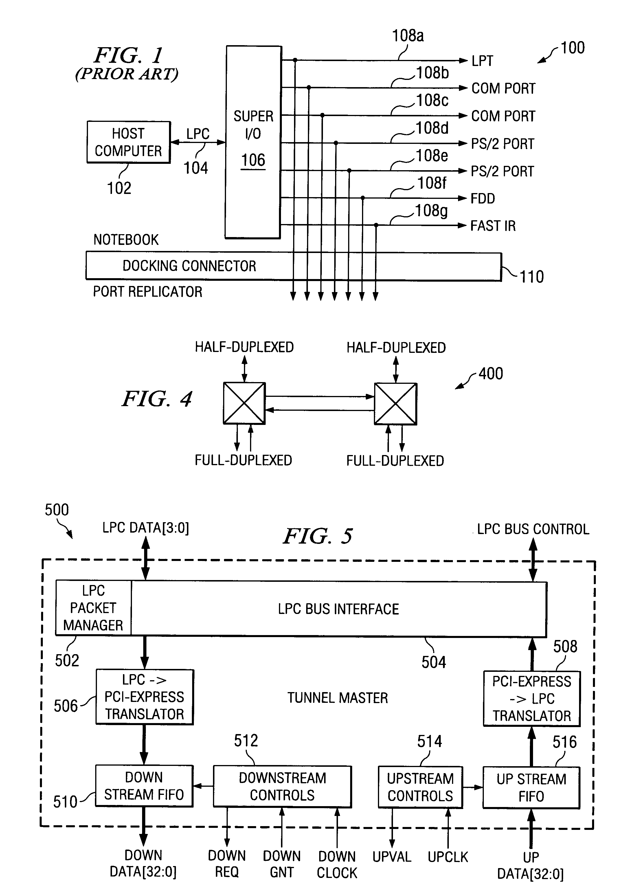 LPC transaction bridging across a PCI-express docking connection