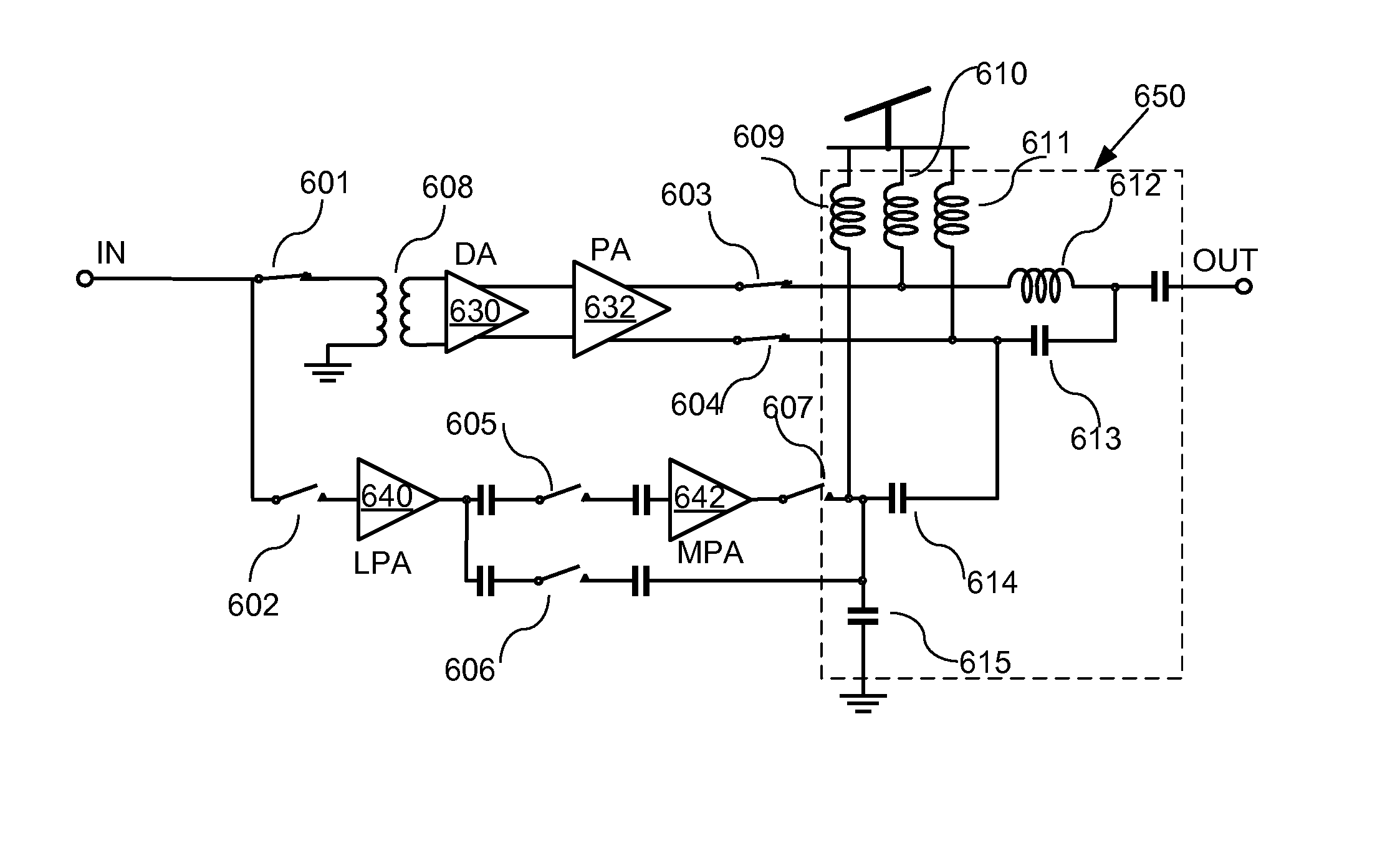 Systems and methods for CMOS power amplifiers with power mode control