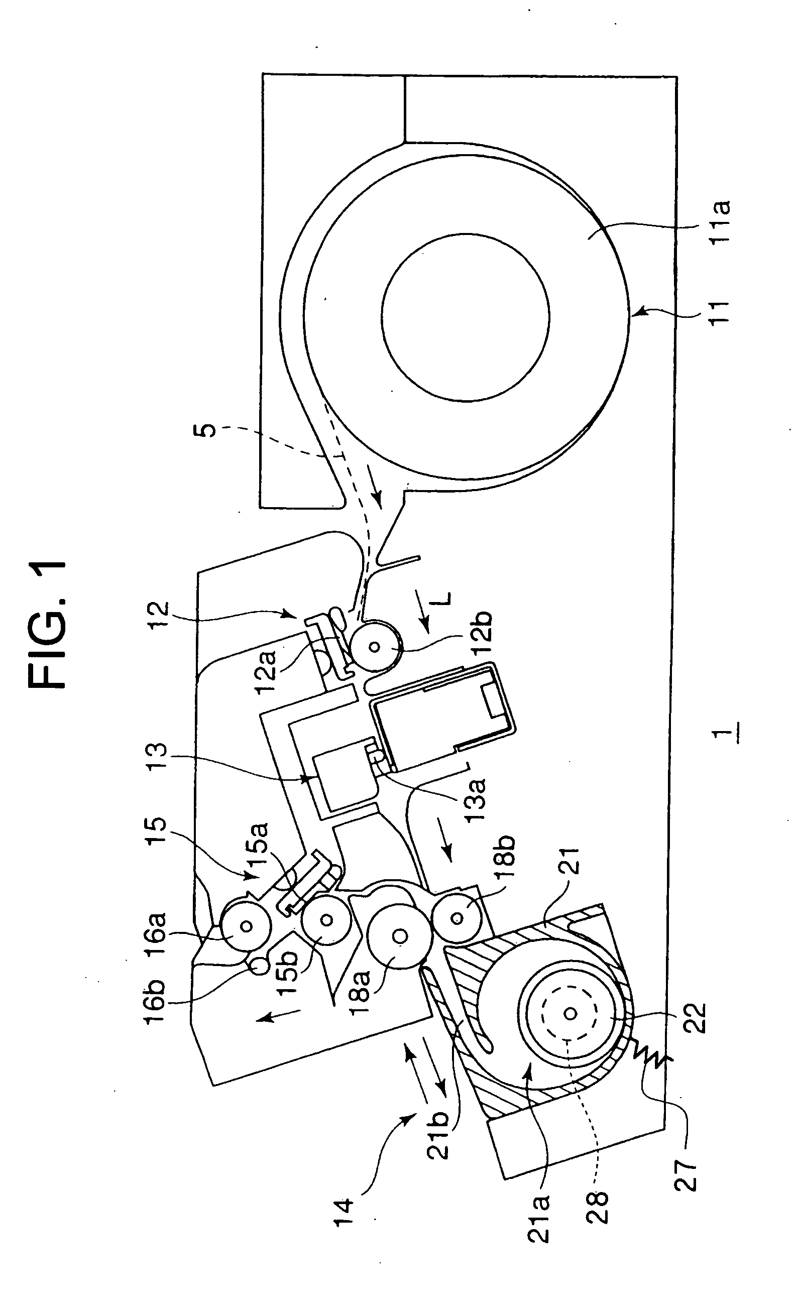 Temporary stocking mechanism and printer