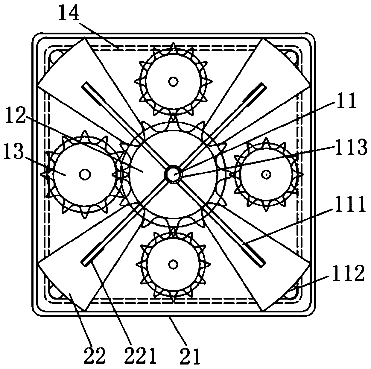 Drilling device for square hole