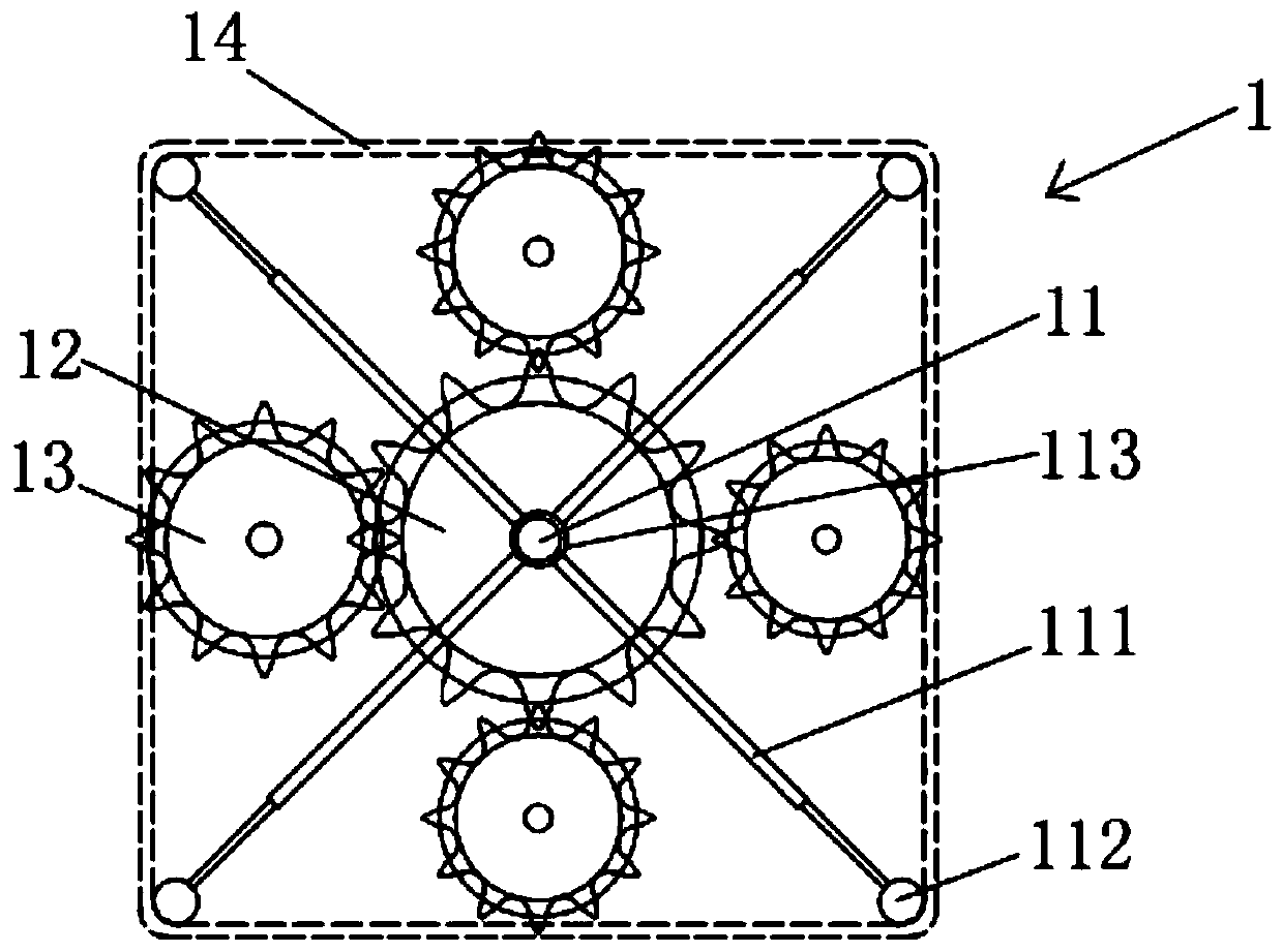 Drilling device for square hole