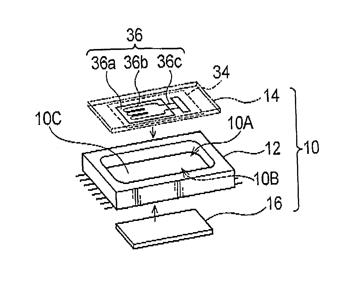 Device for acquiring information regarding the inside of a tire