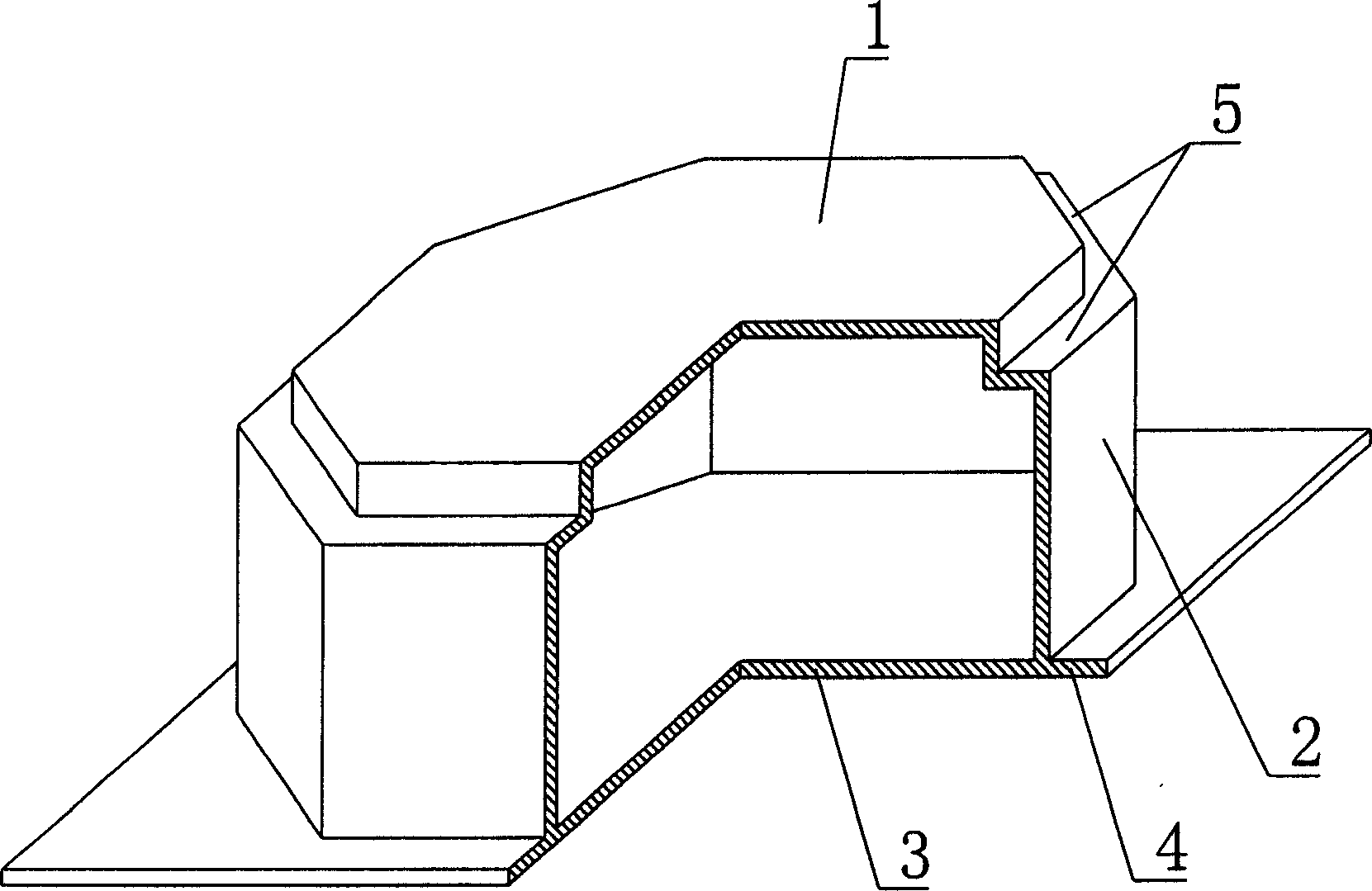 Cast-in-place concrete hollow cavity shuttering member