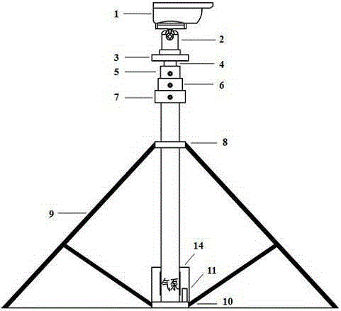 Pneumatic type vertical lift remote monitoring system for crop image